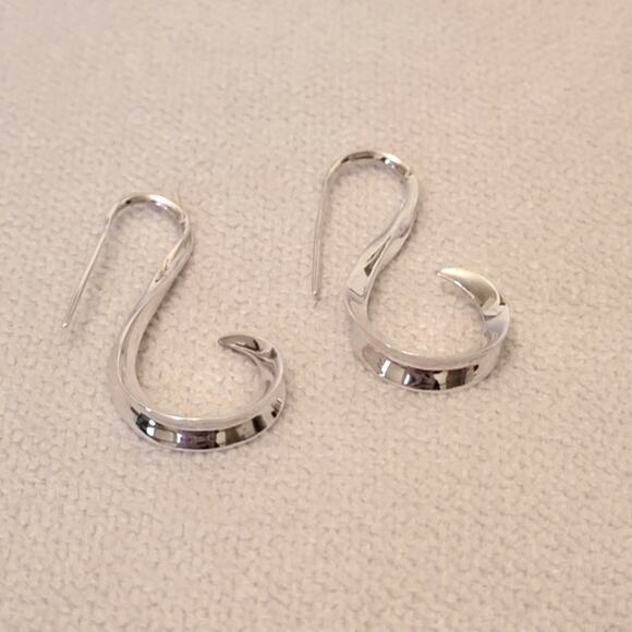 Estate Sterling Silver Sculptural Earrings – 925 India, Under 2” - Picture 4 of 6